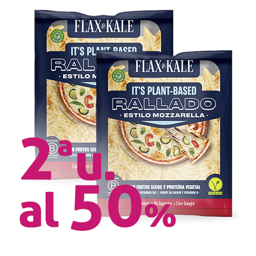 Pack 2u. Queso Vegano Rallado Pizza Mozzarella 100g Flax & Kale