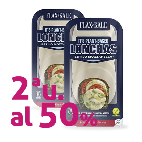 Pack 2u. Queso Vegano Lonchas Mozzarella 100g Flax&Kale
