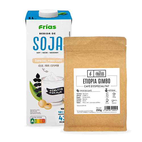 Pack Barista Soja (Café en grano Especialidad Etiopia + Bebida de Soja con Calcio Frias)