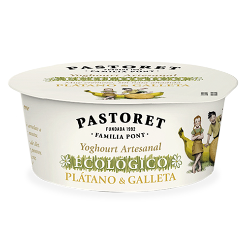 Yogur Artesano Plátano y Galleta 125g Bio Pastoret