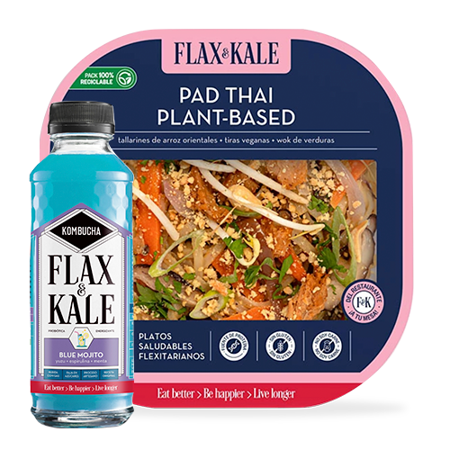 Pack Pad Thai Vegano + Kombucha Blue Mojito Flax & Kale 