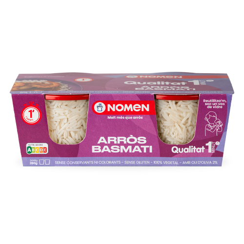 Vaso Cristal Arroz Basmati 2x140g Nomen