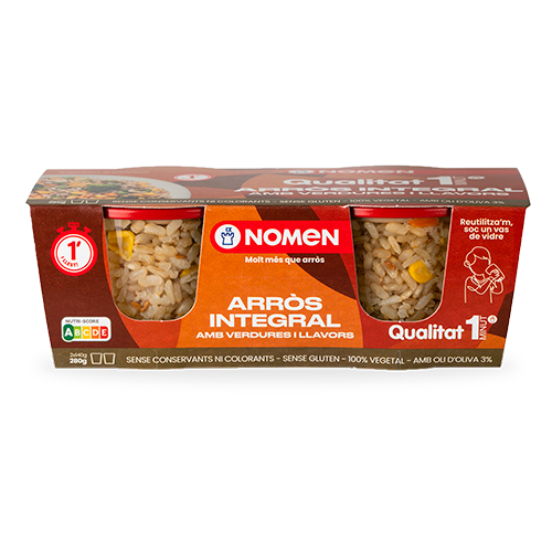 Vaso Cristal Arroz Integral y Verduras 2x140g Nomen