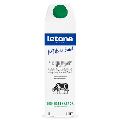 Leche LETONA Semi Brick 1L