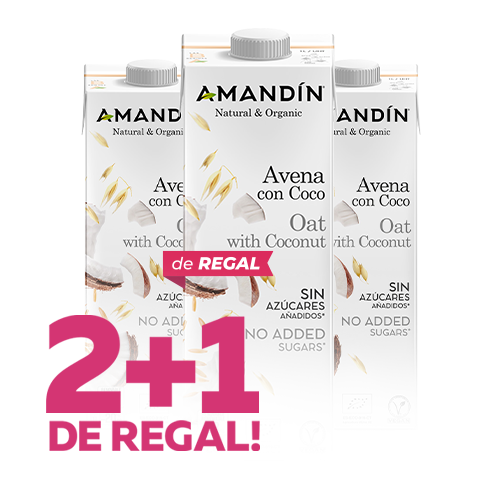 Pack 2+1 de Regalo Bebida de Avena y Coco Amandin.