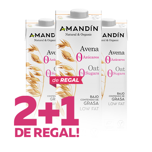 Pack 2+1 de Regalo Bebida de Avena 0% Azúcares Bio 1L Amandin