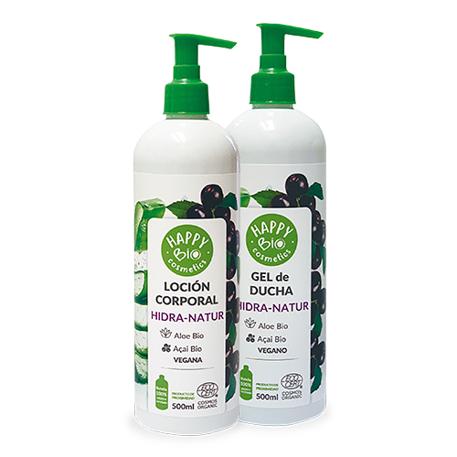 Pack Gel + Loción Açai y Aloe 500ml Happy Bio