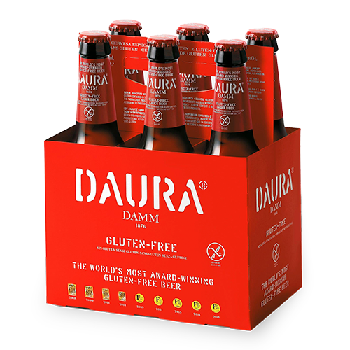 Pack 6u. Cerveza Daura Damm S/Gluten Botella Cristal 33cl