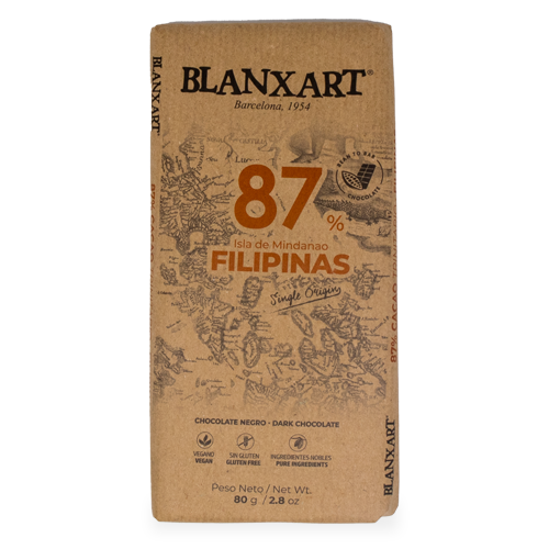 Chocolate Premium Negro 87% Filipinas 80g Blanxart