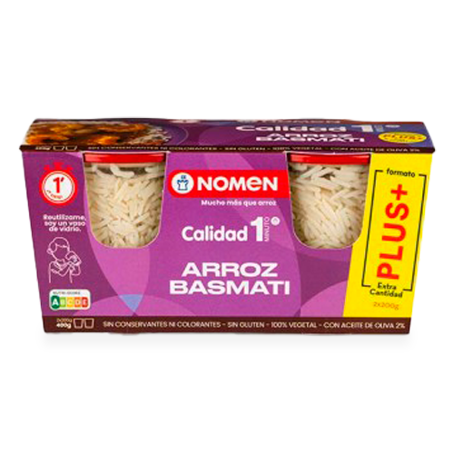 Vaso Cristal Arroz Basmati PLUS 2x200g Nomen