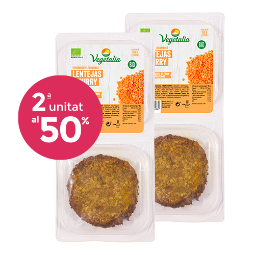 Pack 2u. Vegeburguer Lentejas y Curri Bio 160g Vegetalia