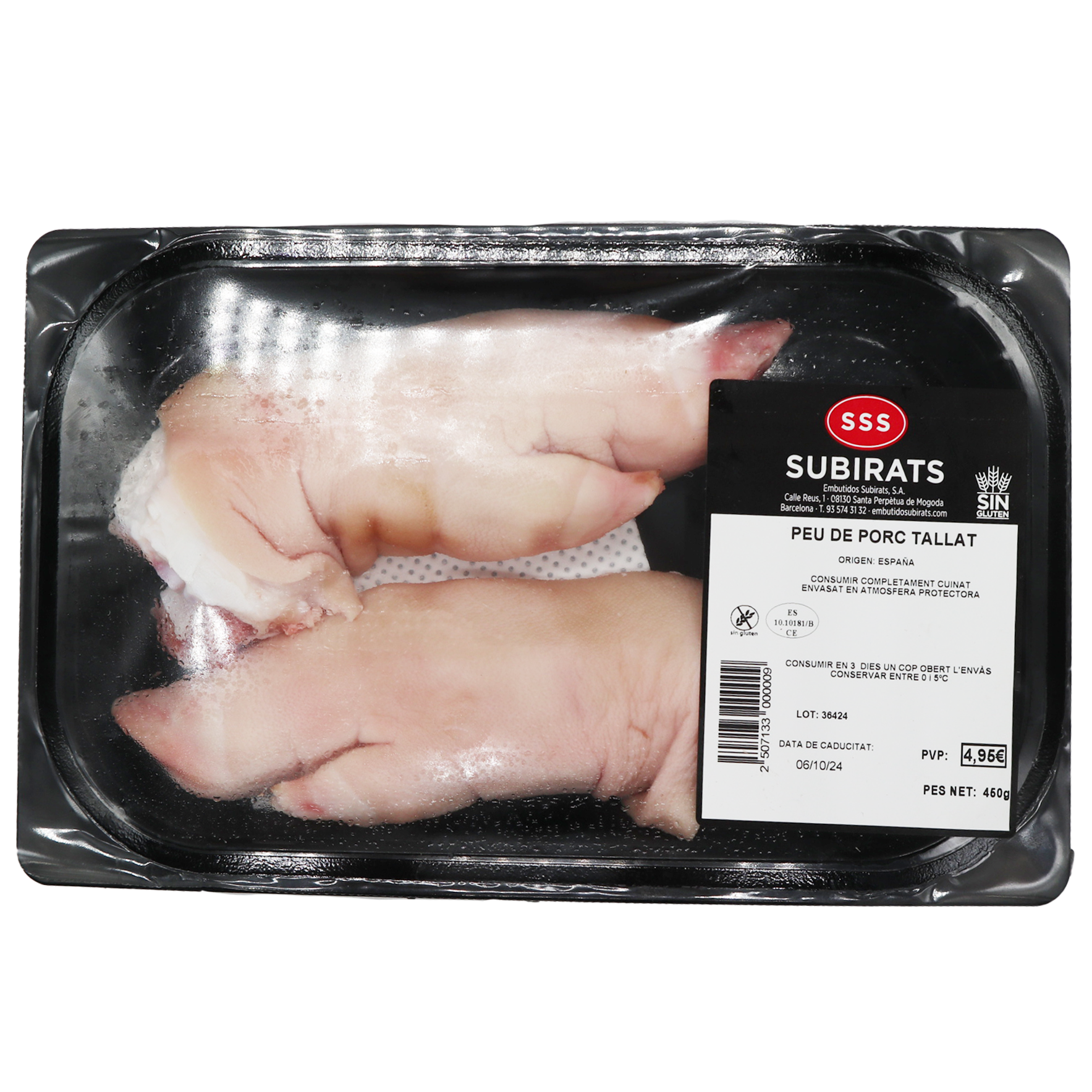 Pie Cortado de Cerdo Subirats Bandeja 450g