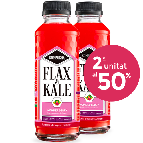 Pack 2u. Kombucha Wonder Berry 400ml Flax & Kale