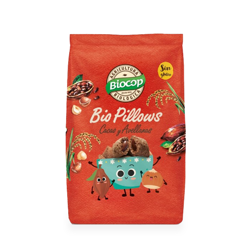 Bio Pillows Cacao y Avellanas Bio 300g Biocop