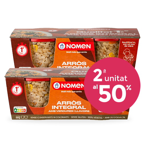 Pack 2u. Vaso Cristal Arroz Integral y Verduras 2x140g Nomen