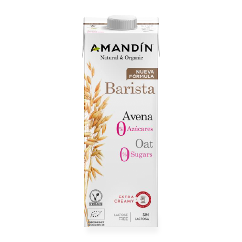 Bebida de Avena Barista S/Azúcares Bio 1L Amandin