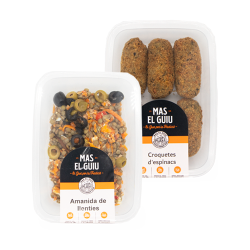 Menú Mas el Guiu (Ensalada Lentejas + Croquetas de Espinacas)