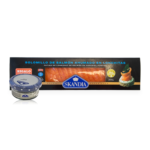 Salmón Filete Ahumado a Lonchas 200g amb Skaviar de Regalo Skandia