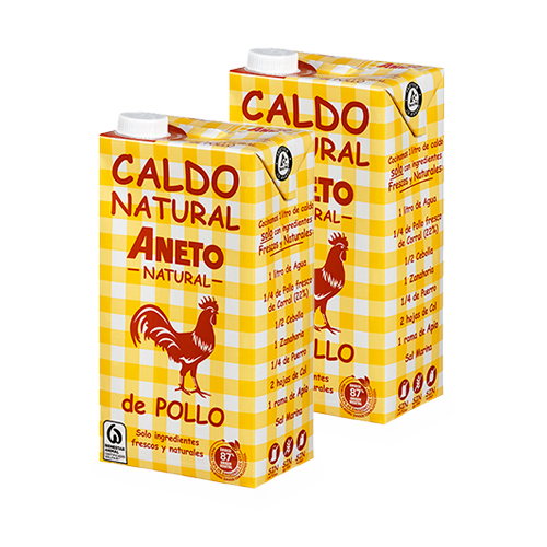 Pack 2u. Caldo de Pollo 1L Aneto
