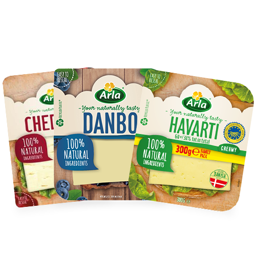 Pack 2+1 de Regalo Arla (Danbo, Havarti, Cheddar)