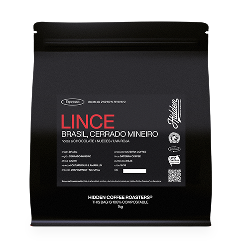 Café de Especialidad en Grano Lince (Brasil) 1kg Hidden Coffee Roasters