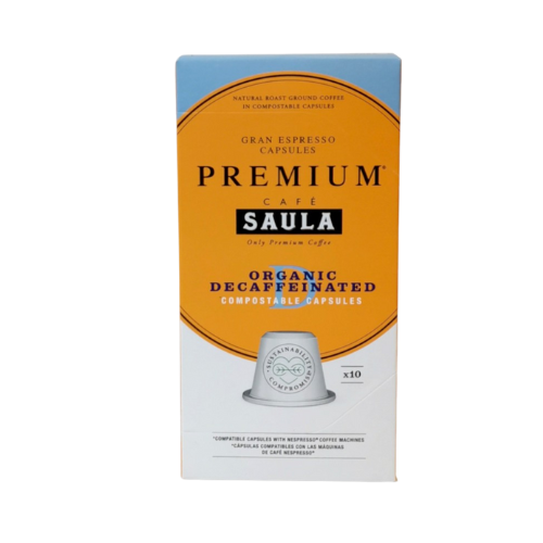 Café Cápsulas Premium Descafeinado Bio Caja 10u Saula