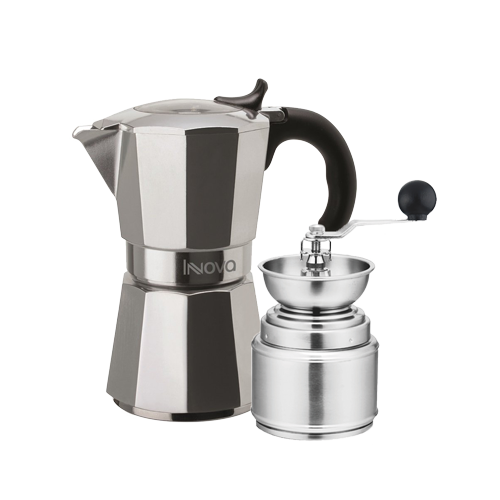 Pack Cafetera Miss Moka Innova Gris 6 Tazas Forever + DE REGALO Molinete