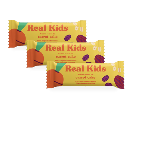 Pack 3u Barrita Infantil Carrot Cake 30g Real Kids