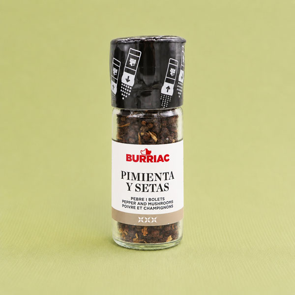 Espècias Molinillo Pimienta Negra y Setas 38g Burriac