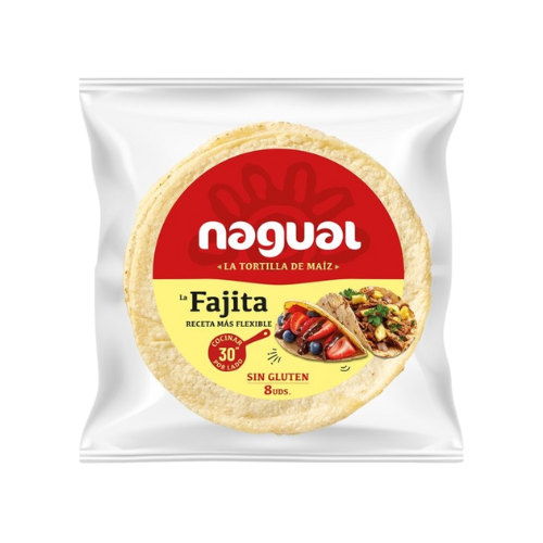 Tortilla de Maíz Fajitas S/Gluten 8u Nagual