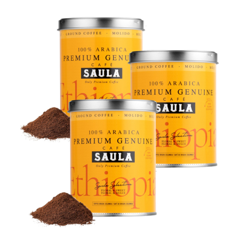 Pack 2+1 Cafè Molt Especialitat Premium Ethiopia Llauna 250g Saula