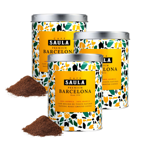 Pack 2+1 Cafè Mòlt Gran Espresso Premium Barcelona Llauna 250g Saula