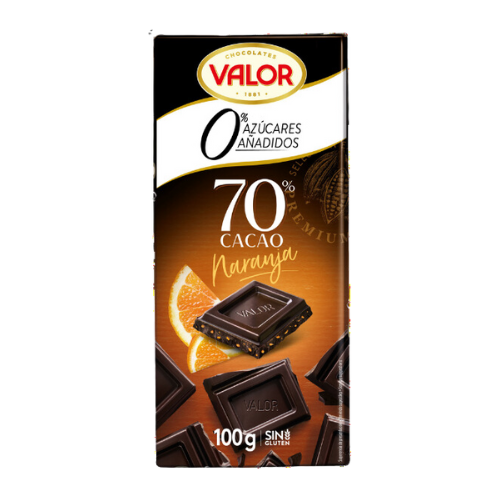 Xocolata 0% Negra amb Taronja 70% 100g Valor