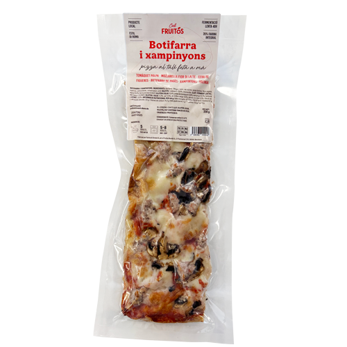 Pizza al Tall Botifarra i Xampinyons 330g Cal Fruitós