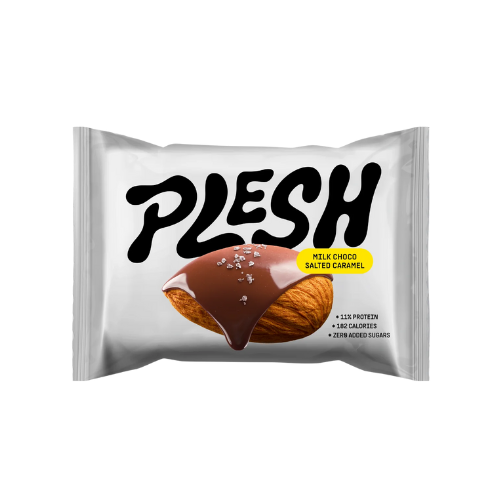 Snack d\'Ametlla amb Xocolata amb Llet i Caramel S/Sucres 30g Plesh
