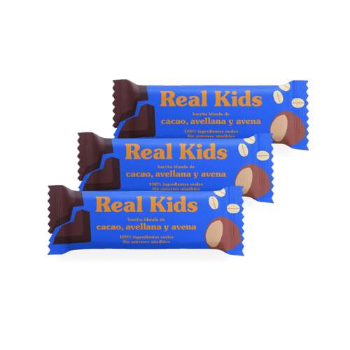 Pack 3u Barrita Infantil Cacao y Avellana 30g Real Kids