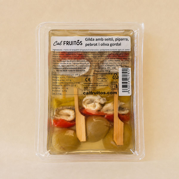 Gilda amb Seitó, Piparra, Pebrot i Gordal 160g Cal Fruitós