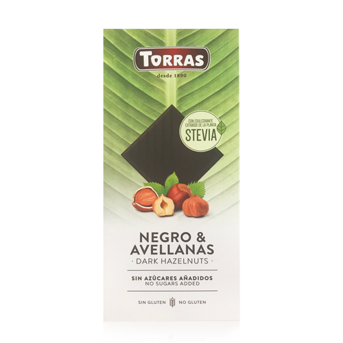 Xocolata Negra Avellana Stevia (125 g) Torras