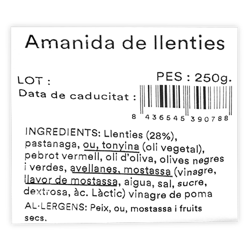 Amanida de Llenties (250 g) Mas el Guiu