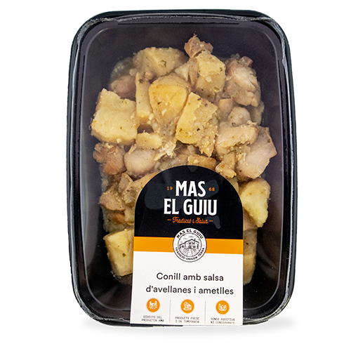 Conill salsa avellanes i ametlles (250 g) Mas el Guiu