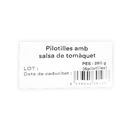 Pilotilles amb salsa de Tomàquet (280 g) Mas el Guiu 