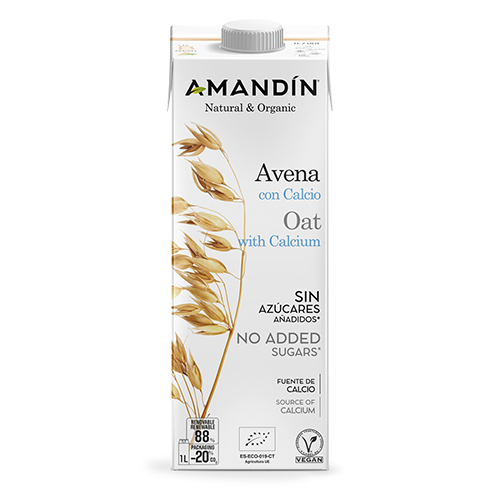 Bebida de Avena con Calcio Bio (1 l) Amandin