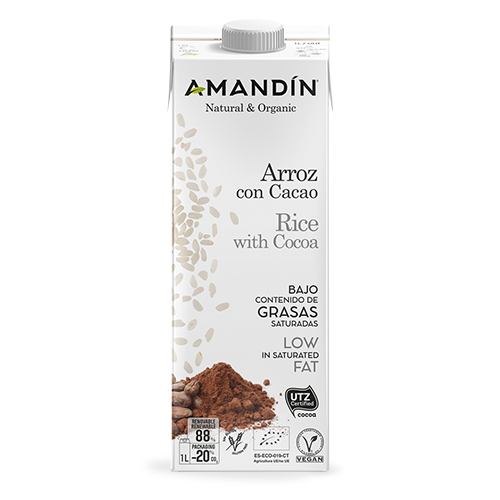 Bebida de Arroz con Cacao Bio (1 l) Amandin