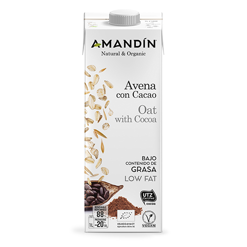 Bebida de Avena con Cacao Bio (1 l) Amandin