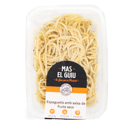 Espaguetis amb salsa de fruits secs (250 g) Mas el Guiu 