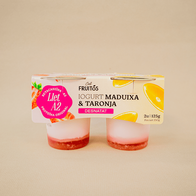 Yogur Desnatado Fresa y Naranja (2x125 g) Cal Fruitós