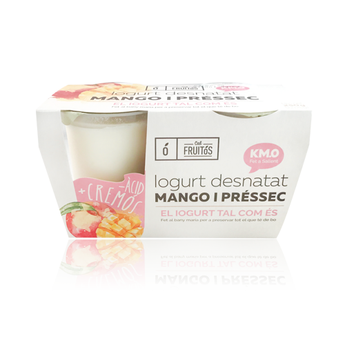 Iogurt Desnatat de Mango i Préssec (2x125 g) Cal Fruitós