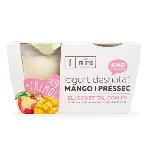 Yogur Desnatado de Mango y Melocotón (2x125 g) Cal Fruitós