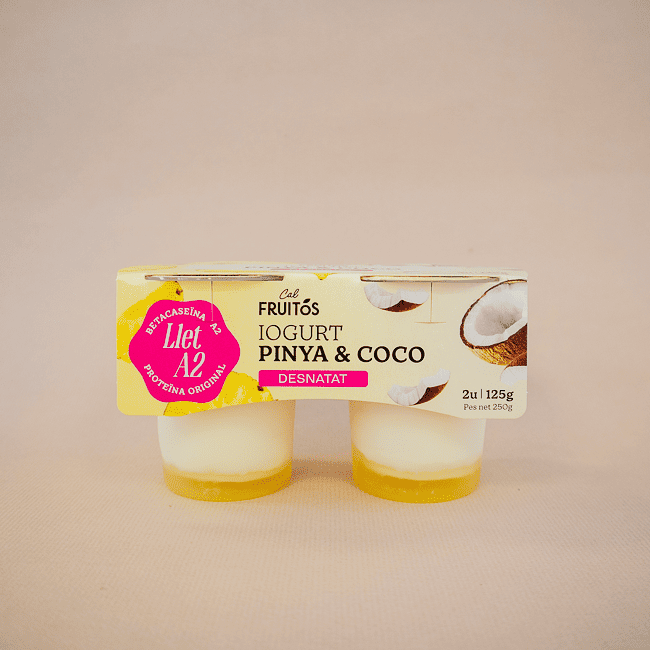 Yogur Desnatado de Piña y Coco (2x125 g) Cal Fruitós