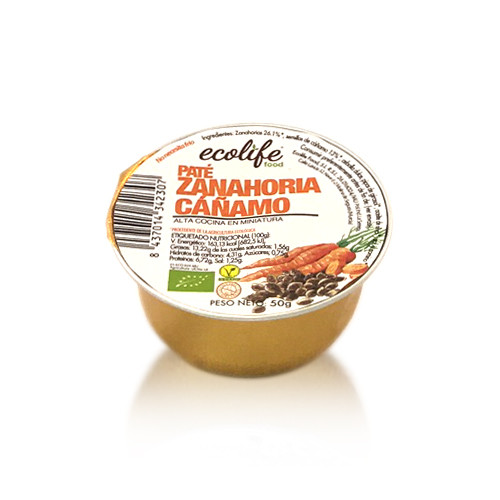 Paté de Pastanaga i Cànem Bio (50 g) Ecolife